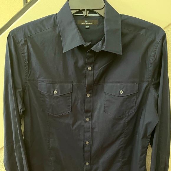 Mark Anthony Mens Long Sleeve Dress Shirt Polo - Picture 1 of 3
